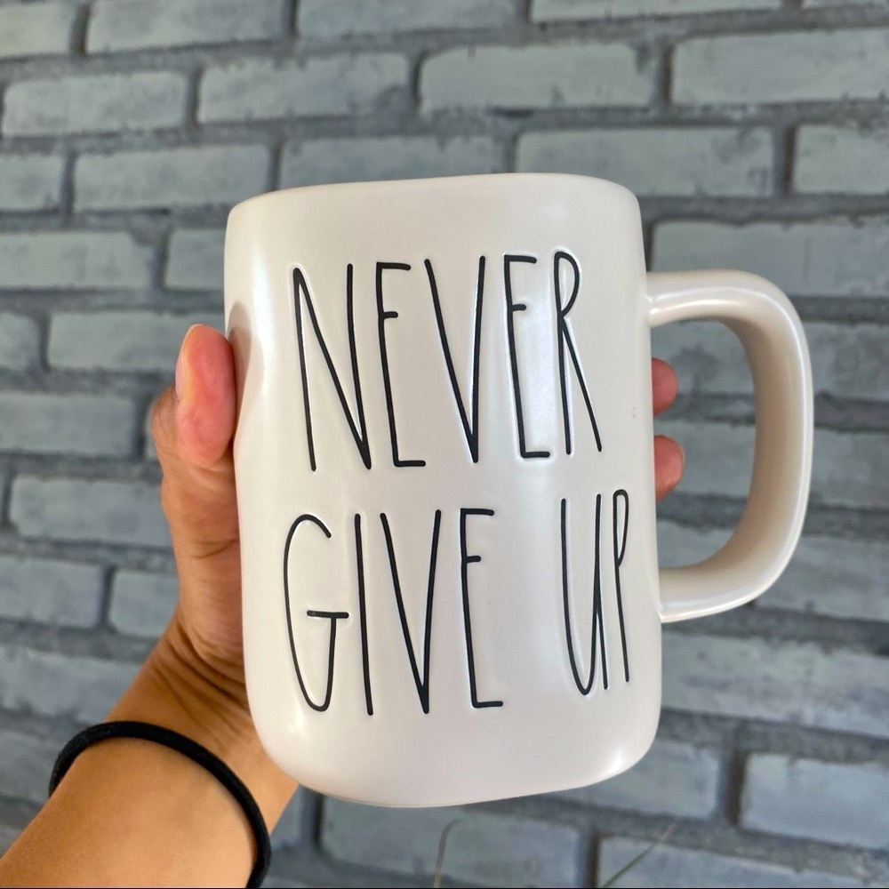 Rae Dunn Never Give Up Mug